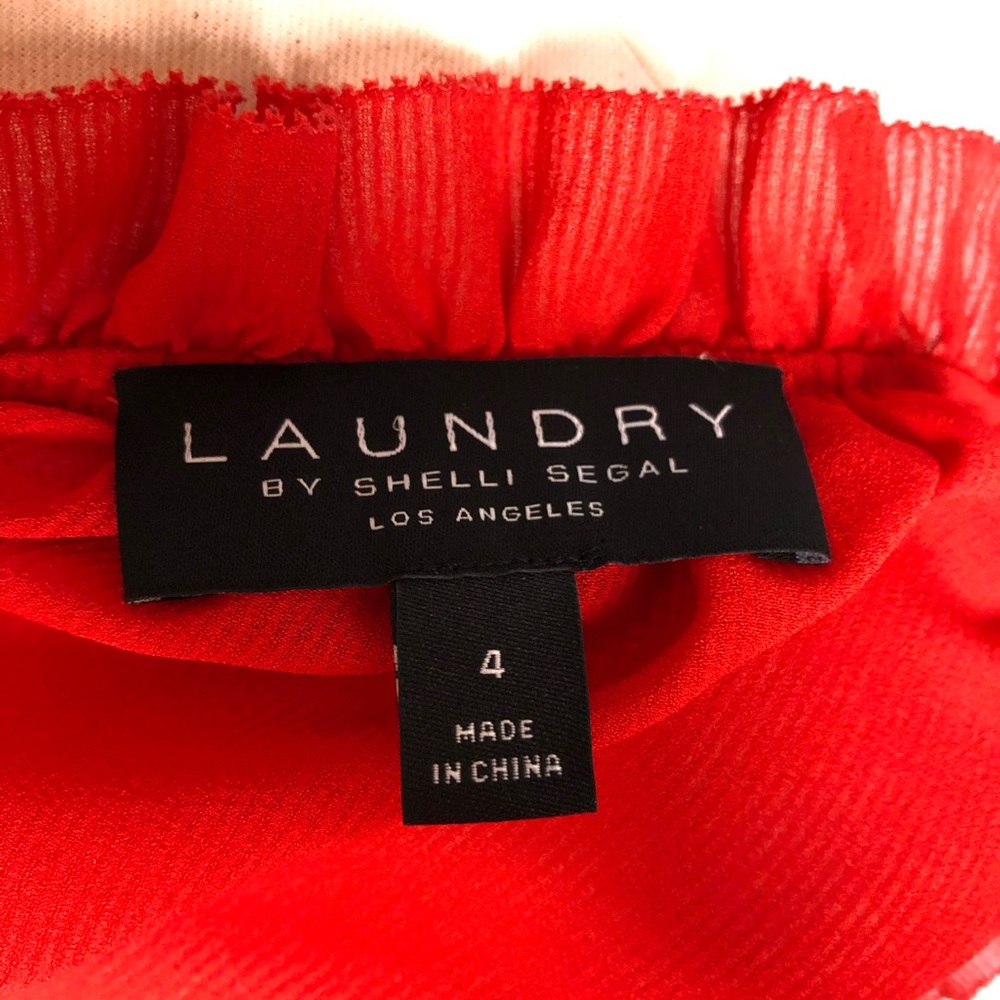 Red Chiffon Blouse Top | Laundry by Shelli Segal - Picture 4 of 7